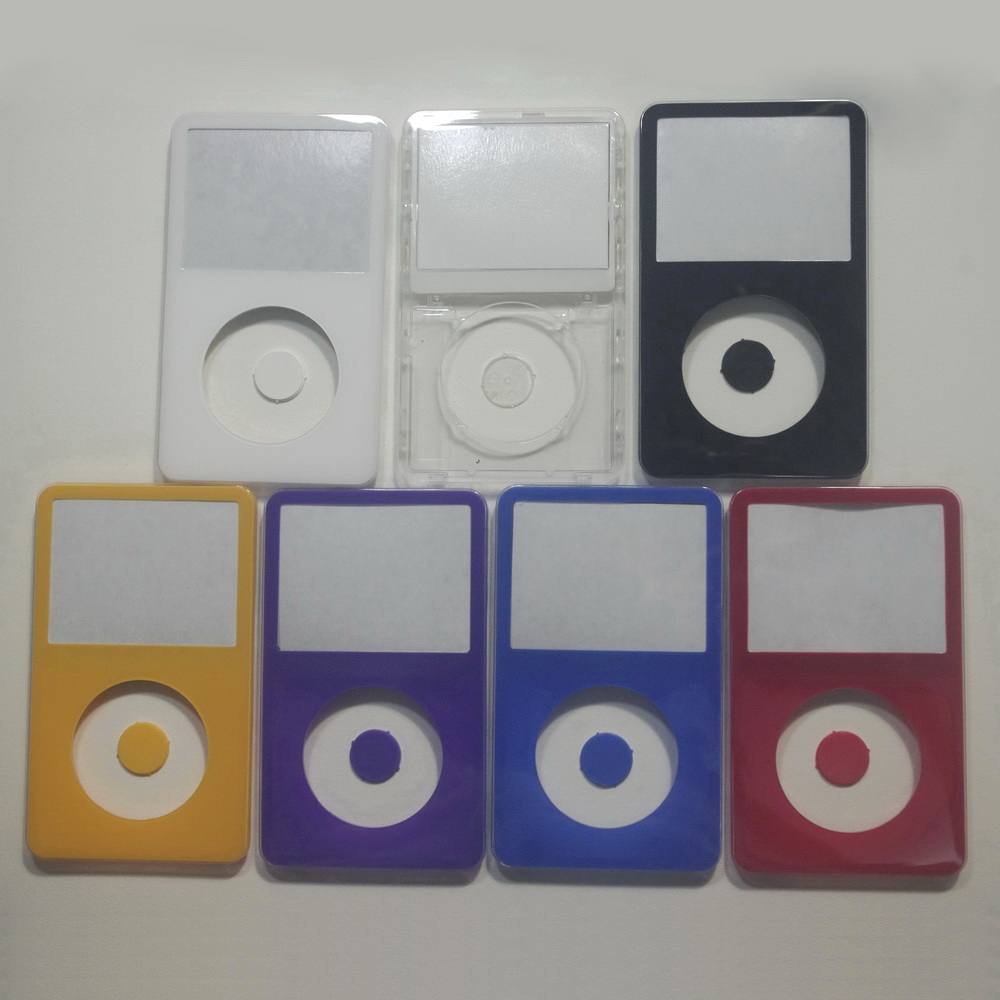 Pour iPod 5ème vidéo rouge noir blanc jaune violet bleu Transparent couverture avant avec bouton: MULTI
