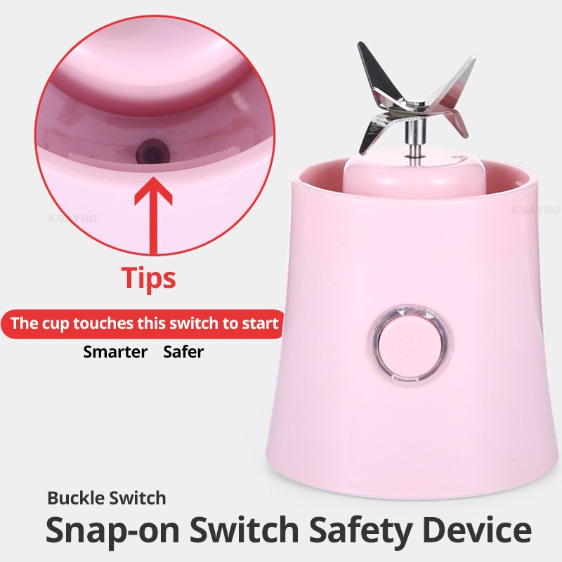 480ML USB Charging Portable Juicer Machine Mixer Mini Juice Electric Smoothie Blender Smoothie Maker Blenders Machine Household