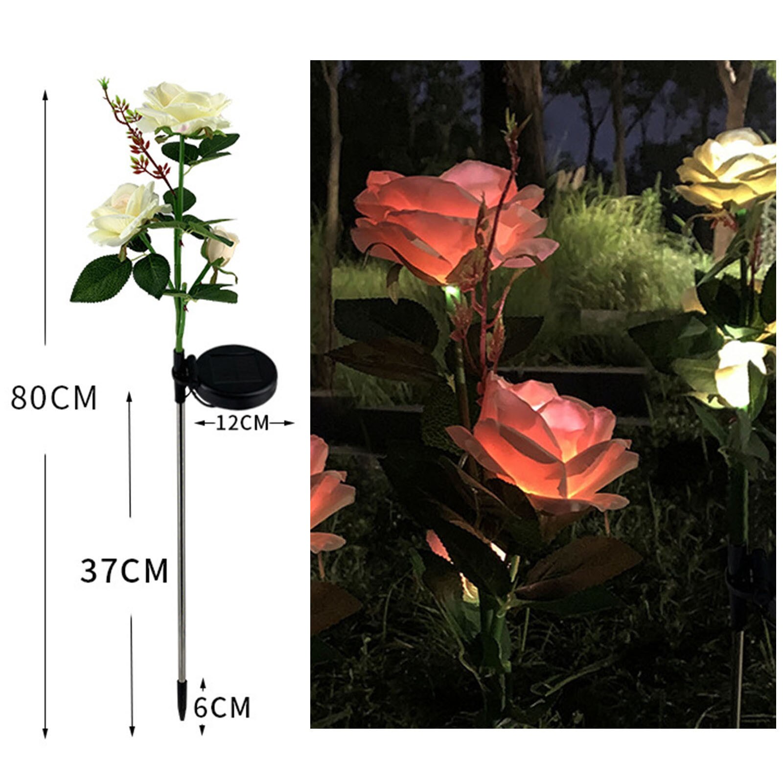 Zonne-energie Led Light Rose Bloem Lamp Simulatie Bloem Solar Lamp Voor Gazon Yard Garden Lichtgevende Bloem Tuin Decoratie