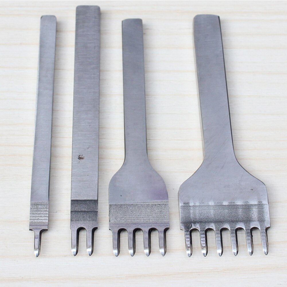 3/4mm Stainless Steel Hole Chisel Punch Tools Stitching Prong DIY Pricking Leather Craft Handmade Diamond Sewing Multi Teeth