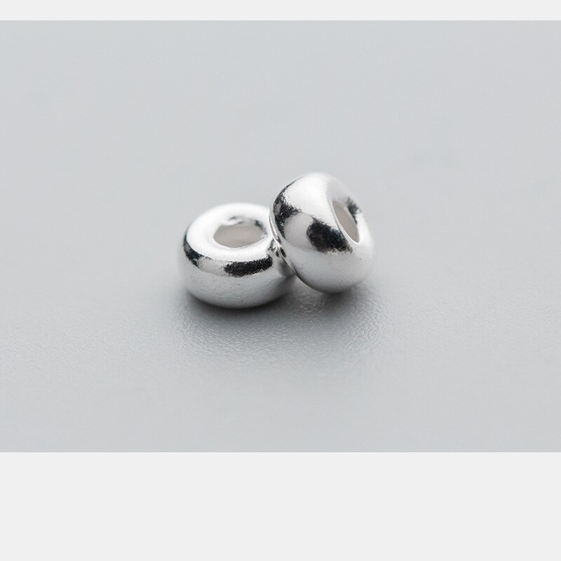 925 Sterling Silver Beads With Silica Gel Inside Stopper Beads Non-slip S925 Silver Positioning Space Beads DIY Jewelry Making