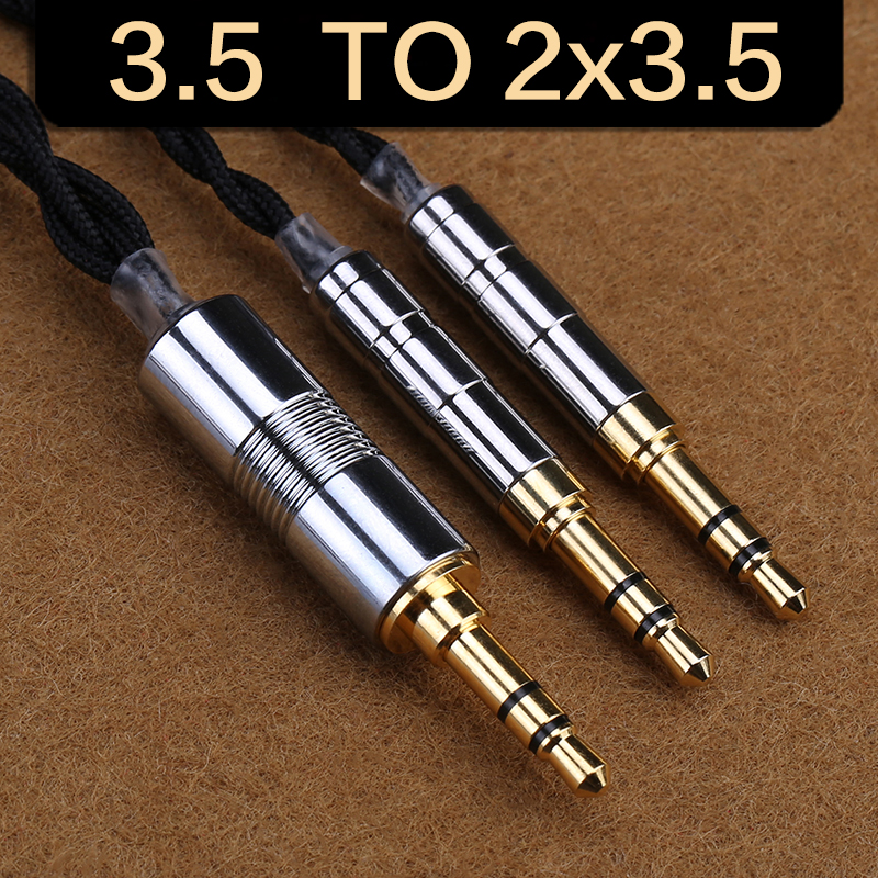 OPENHEART – câble argent de haute pureté à 4 cœurs, pour écouteurs, 1 à 2 prises, Balance 3.5/2.5/4.4mm, mise à niveau, câble de remplacement: 1.4m / 3.5 to 3.5