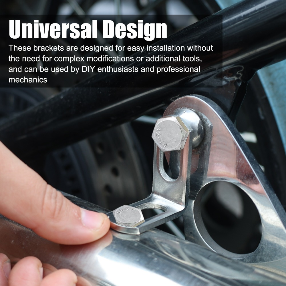 Soporte de tubo de escape para motocicleta, abrazaderas de tubo de escape modificadas en forma de Z/L, accesorio de soporte fijo de acero inoxidable
