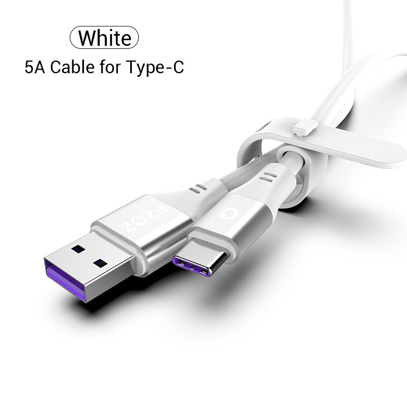 PZOZ 5A USB-Tipo C Cabo Para Huawei P20 P10 P9 Companheiro 20 Pro X 10 lite Honra 8X carregador Rápido Carregamento USB Do Telefone móvel Cabo de Dados C 5A USB-Tipo C Cabo Para Huawei carregador Rápido Carregamento: 0.5m