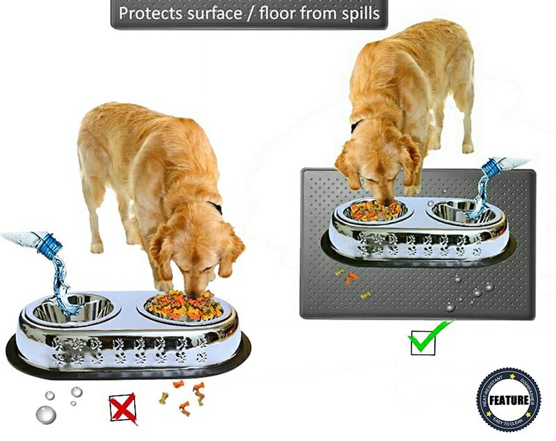 TEENRA x 30x48 cm-Mascota grande alimentación de silicona estera bandeja de silicona para alimentos de mascotas alimentación estera gato de Mantel bebiendo Mat para perro