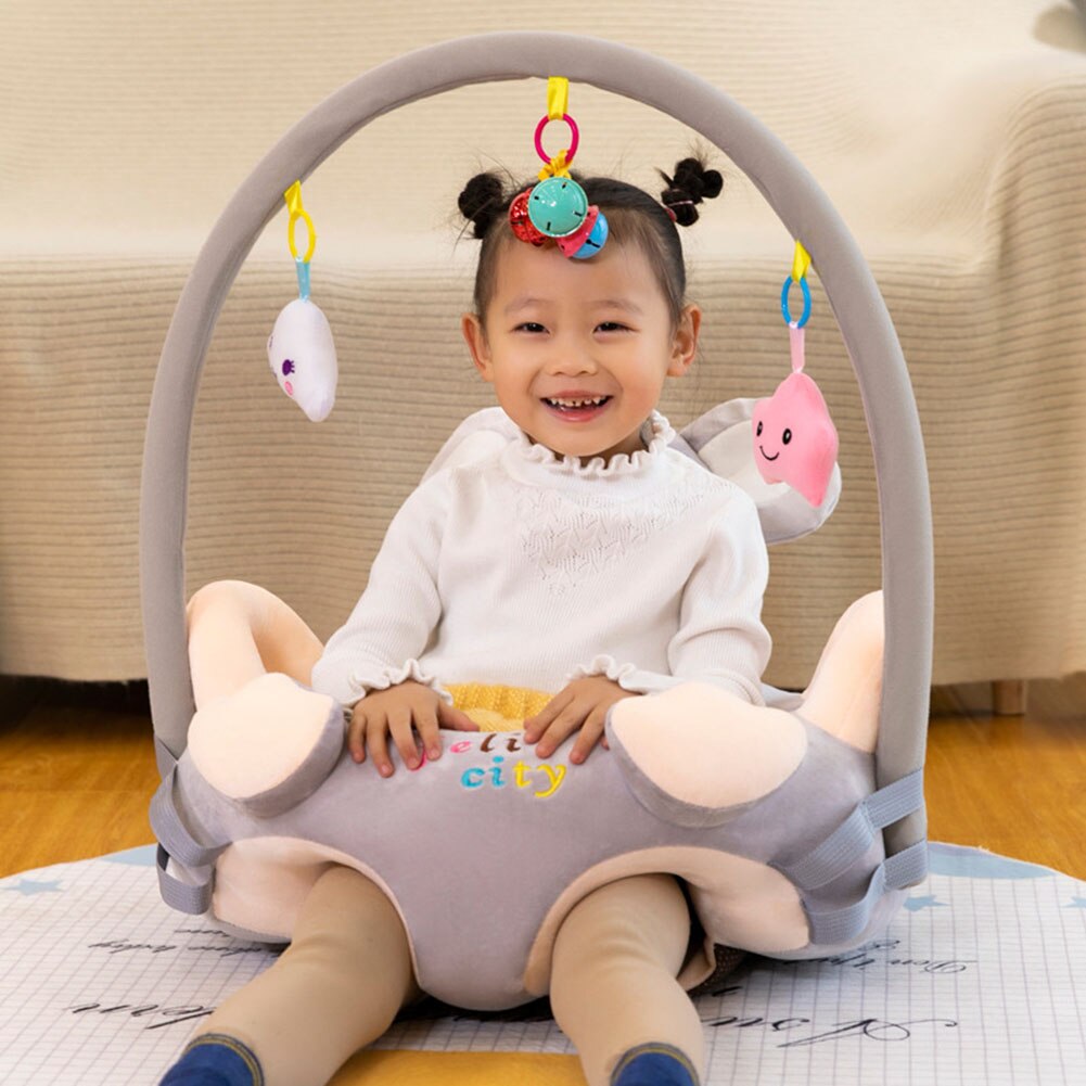 Baby Sofa Support Seat Cover Cartoon Animal Learning To Sit Feeding Chair with Rod Infant Toddler Washable Cradle No Filler