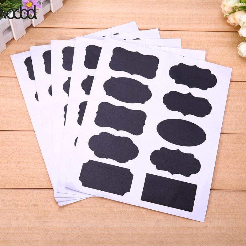 50 unids/set pizarra pegatina artesanal organizador de jarras para cocina ventanas taza puede almacenamiento PVC Memo Lables Oficina papelería