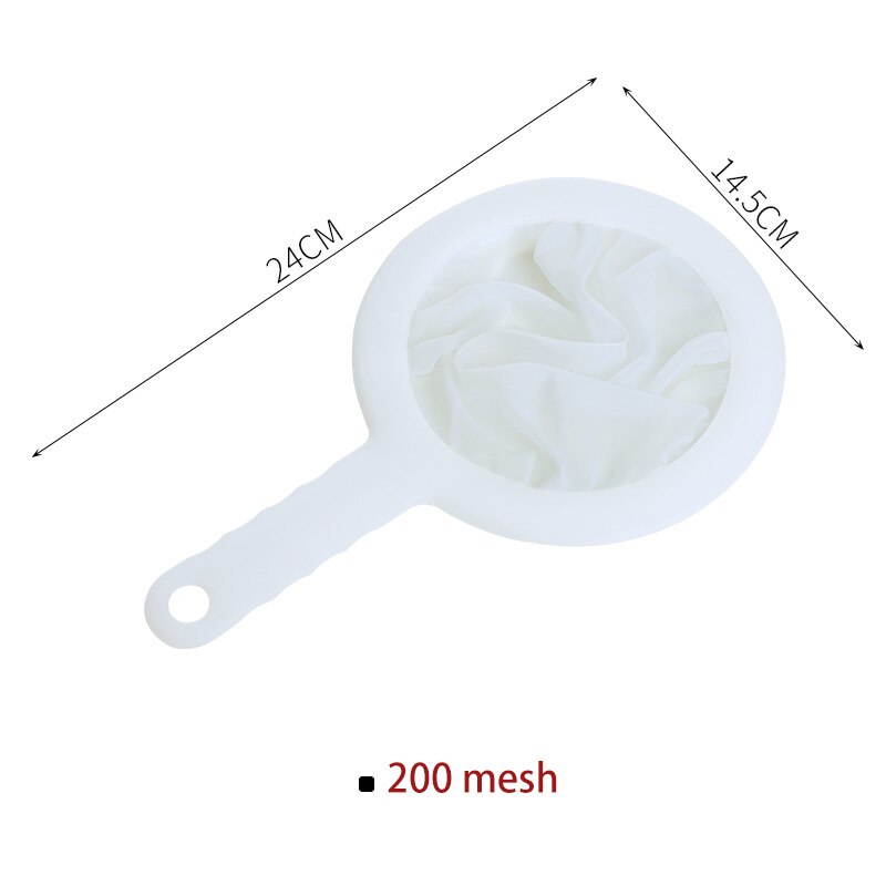 Colador de malla ultrafina para cocina, filtro de malla de nailon para leche de soja, café, zumo, herramientas de cocina, 100/200/400: white  200
