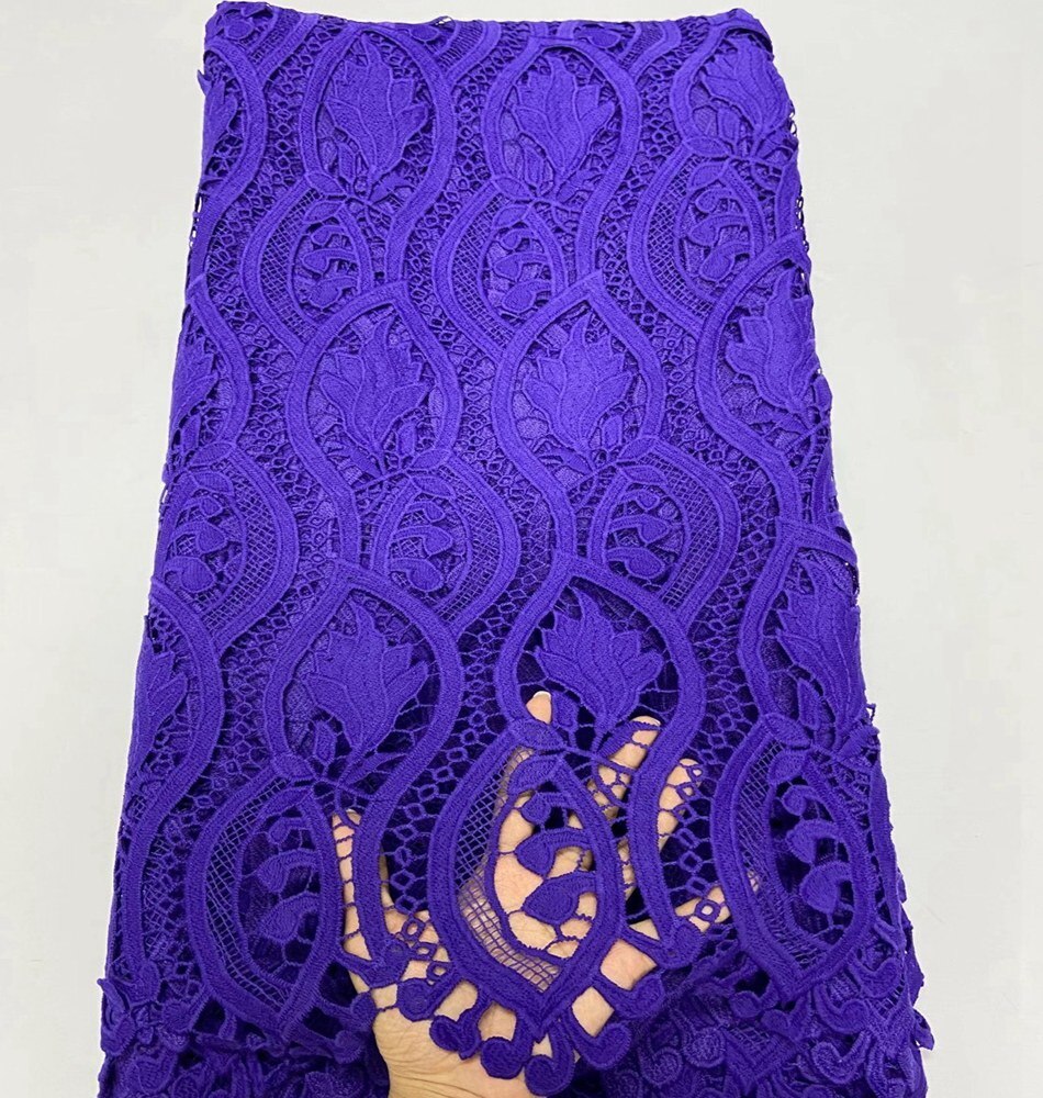 african guipure lace cord lace fabric embroidery water souble lace fabric french mesh lace fabric for wedding dress ML8519: color 5