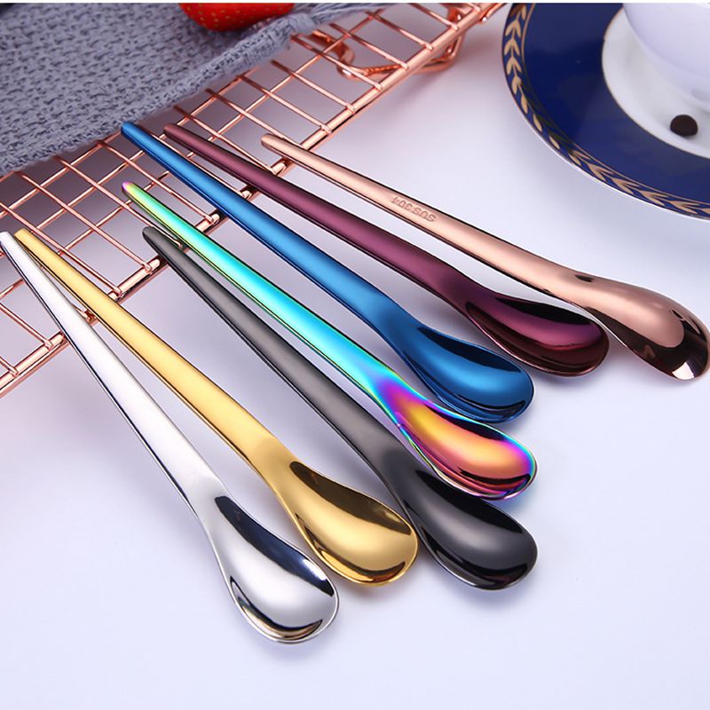 304 Stainless Steel Coffee Spoon Stirring Spoon Titanium Plated Ice Cream Dessert Spoon Japanese Style Small Spoon