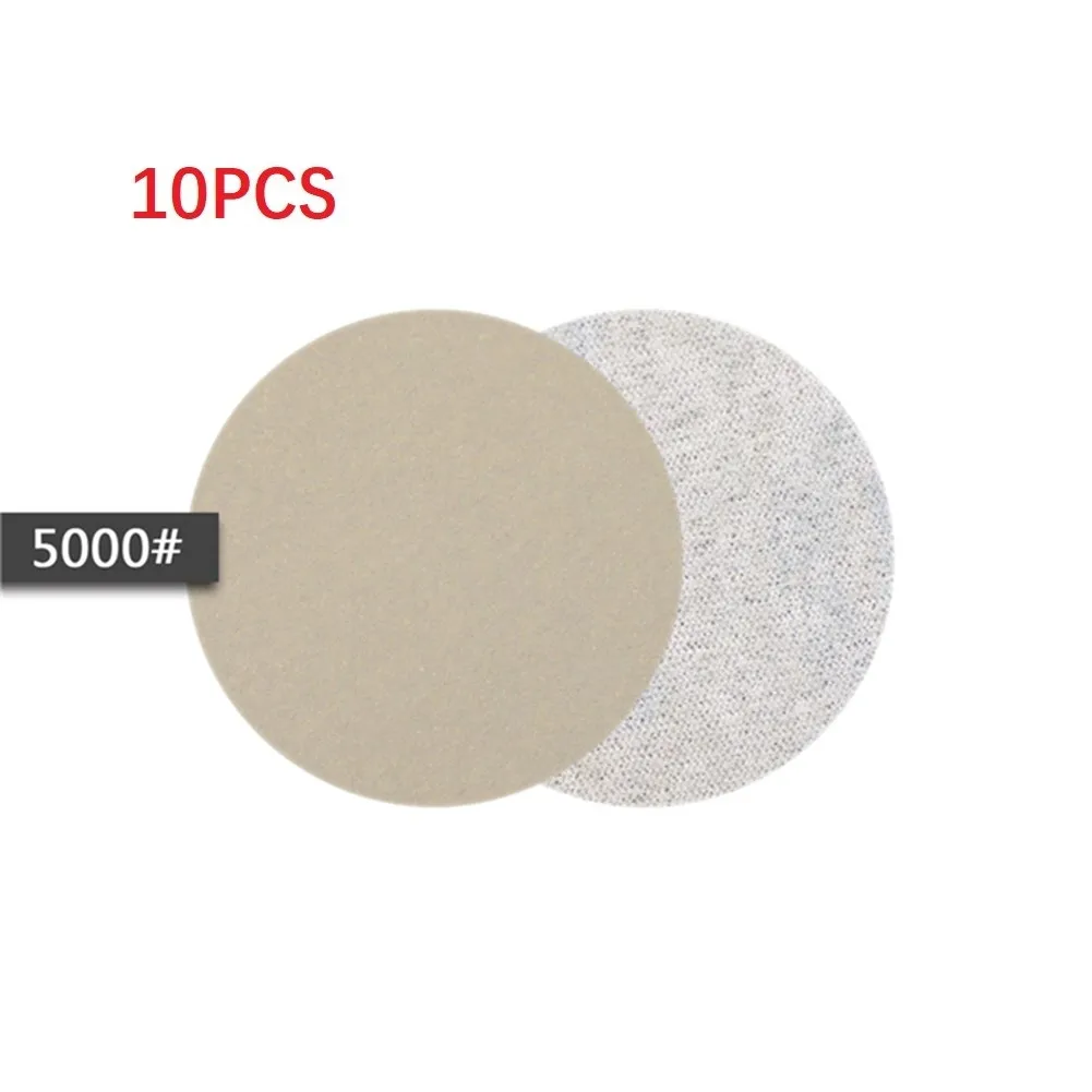 Papel de lija de agua/seca, disco de lijado de gancho y bucle de 3 pulgadas y 75mm, herramientas abrasivas de papel de arena de grano 240-10000, 10 Uds.: Rosa