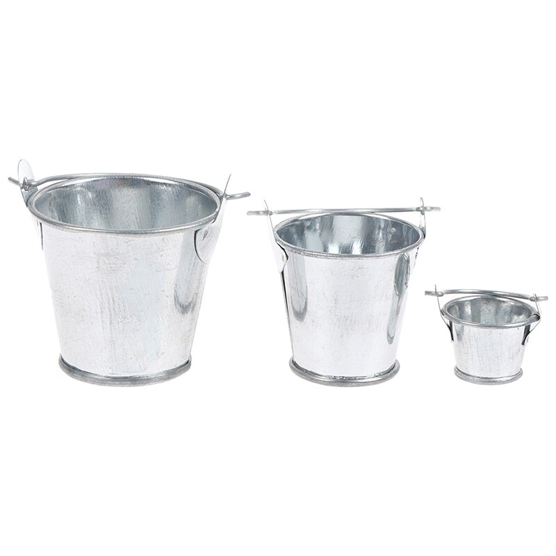 3 Size Simulation Cute Metal Water Bucket 1/12 1/6 Fairy Home Kitchen Pretend Play Game Doll house Miniature