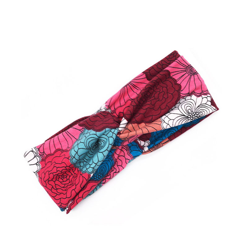 Frau Gedruckt Kreuz Stirnband Mädchen Sommer machen-hoch Haarband Elastische Bandanas Bandanas Sport Turban Haar Bands Haar Zubehör: 12