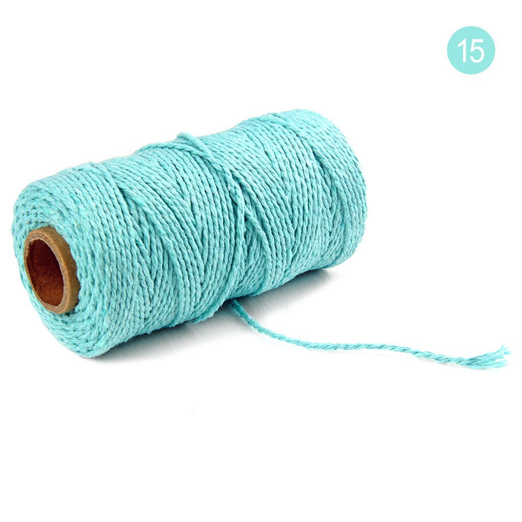 100M Lange/100Yard Pure Katoen Twisted Cord Touw Ambachten Macrame Artisan String 20 Kleuren Kan Worden Gekozen: light blue 