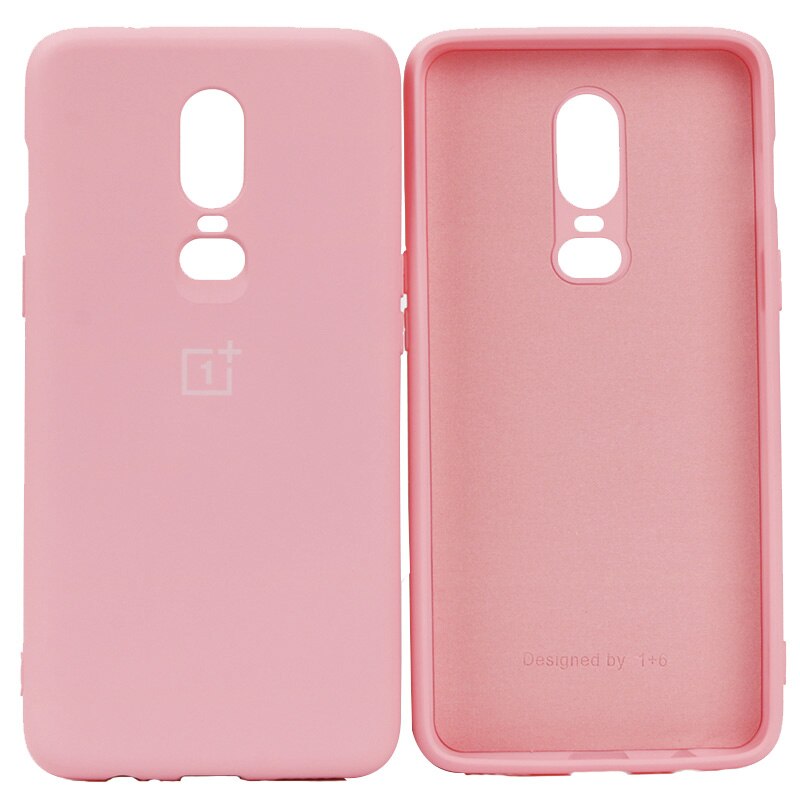 Oneplus-オリジナルのシリコンケース,公式,ソフト,超薄型,耐衝撃性,完全保護,oneplus 6 6t: For oneplus 6T / Pink