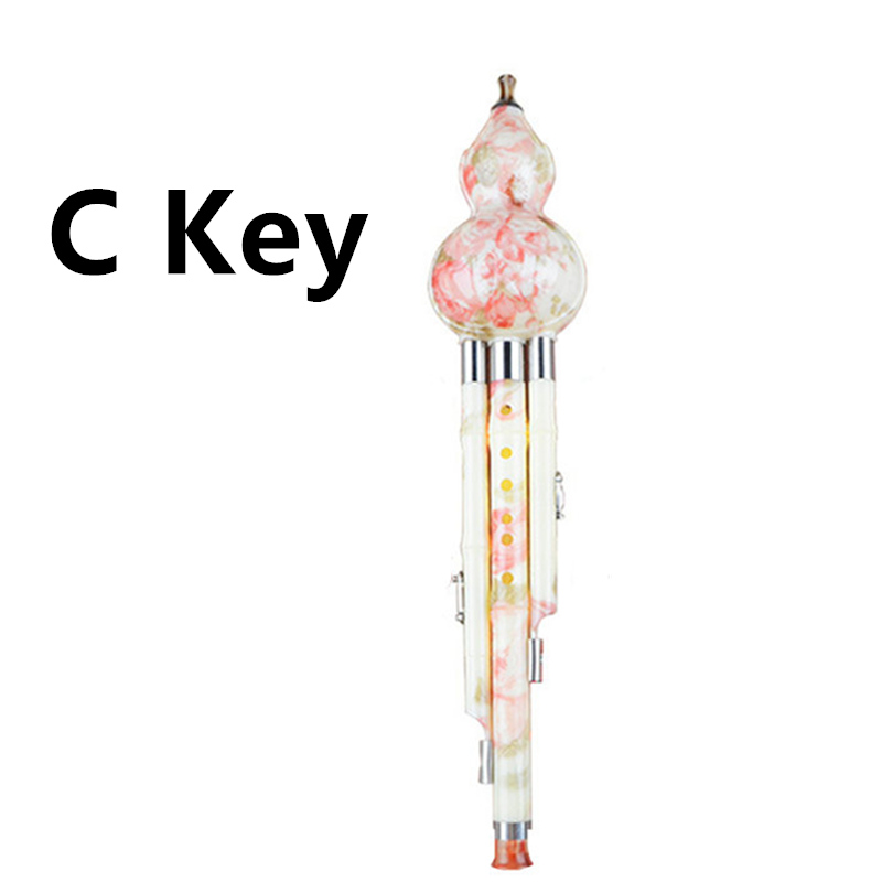 Chinese Hulusi Kalebas Cucurbit Fluit C/Bb Traditionele Etnische Chinese Muziek Instrument Met Case te Leren: Peach blossom C