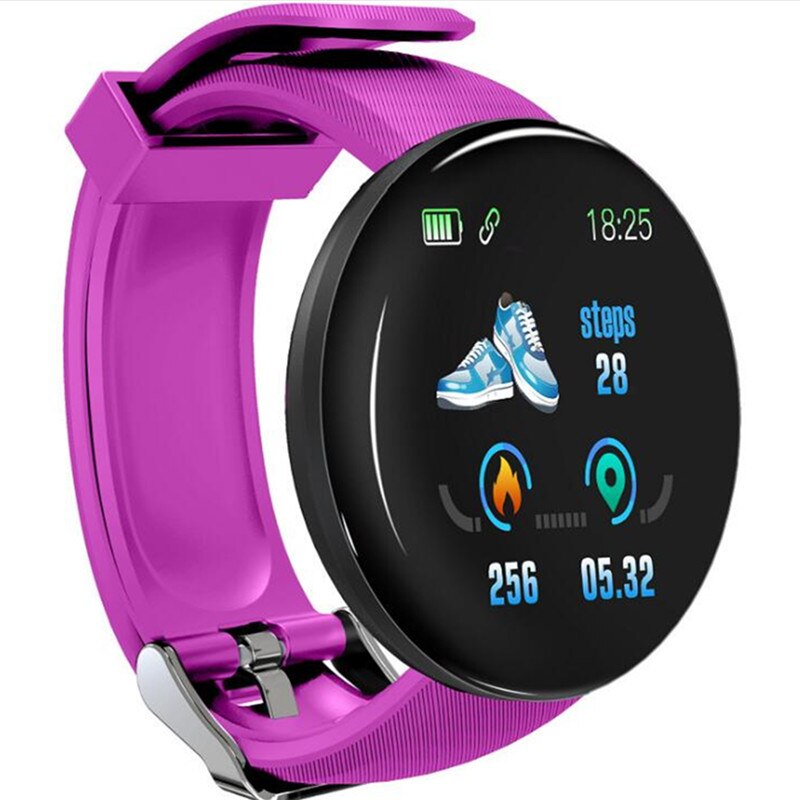 119 Plus Bluetooth Smart Watch Men Blood Pressure Smartwatch Women Watches Smart Band Sport Tracker Smartband For Android: D18 purple