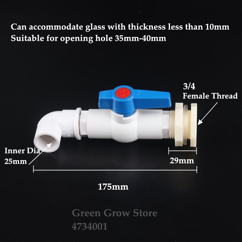 20 25 32 mm 1 / 2 "~ 1 " pvc watertankverbinding water zwembad aquariumverbinding doe-het-zelf combinatie pak watertank abs inlaat en uitlaat: Maat 25mm elleboog