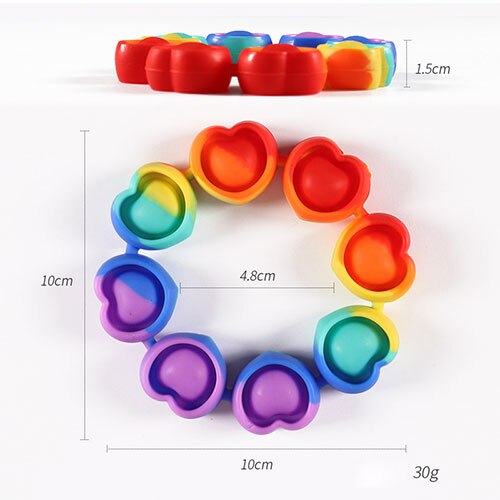 Decompressiearmband fidget toys siliconen sensorische armband push bubble eenvoudige kuiltjes polsband anti-stress ited: 2