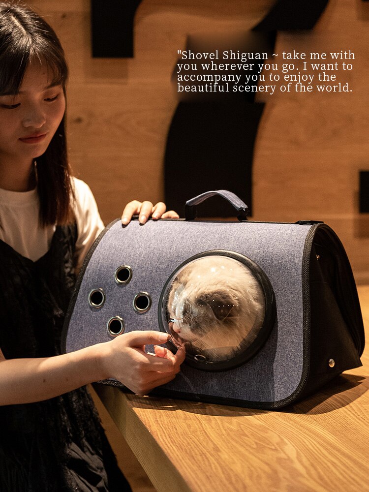 Cat bag go out carrying bag pet bag cat diagonally portable cat cage cat school bag space capsule cat backpack supplies
