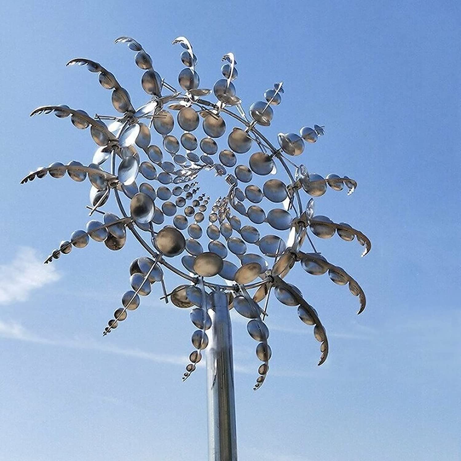 Molino de viento de Metal único y mágico, molino de viento giratorio de Metal 3D, girador de viento para jardín y césped,: Default Title