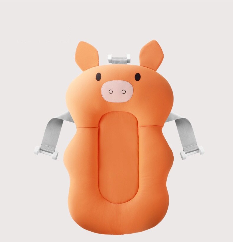 Cartoon Effen Pig Kinderen Bad Antislip Seat Safe Douche Pad Mooie Dierlijke Vorm Comfortabele Stof Wetenschap Carve Gezonde: Orange Pig