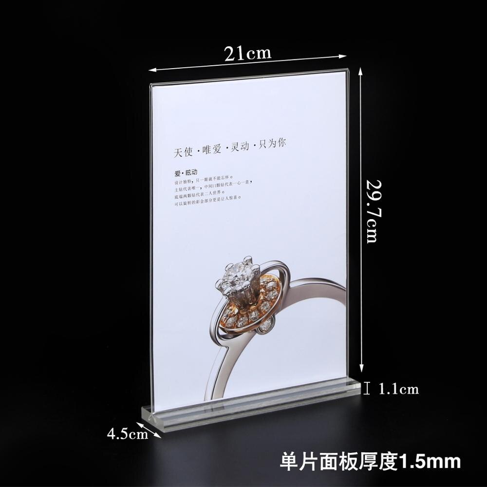 1pc A4 21x29.7cm Pull-out Acrylic Card Holders Transparent Product price display holder Table Ordering List Price List holder