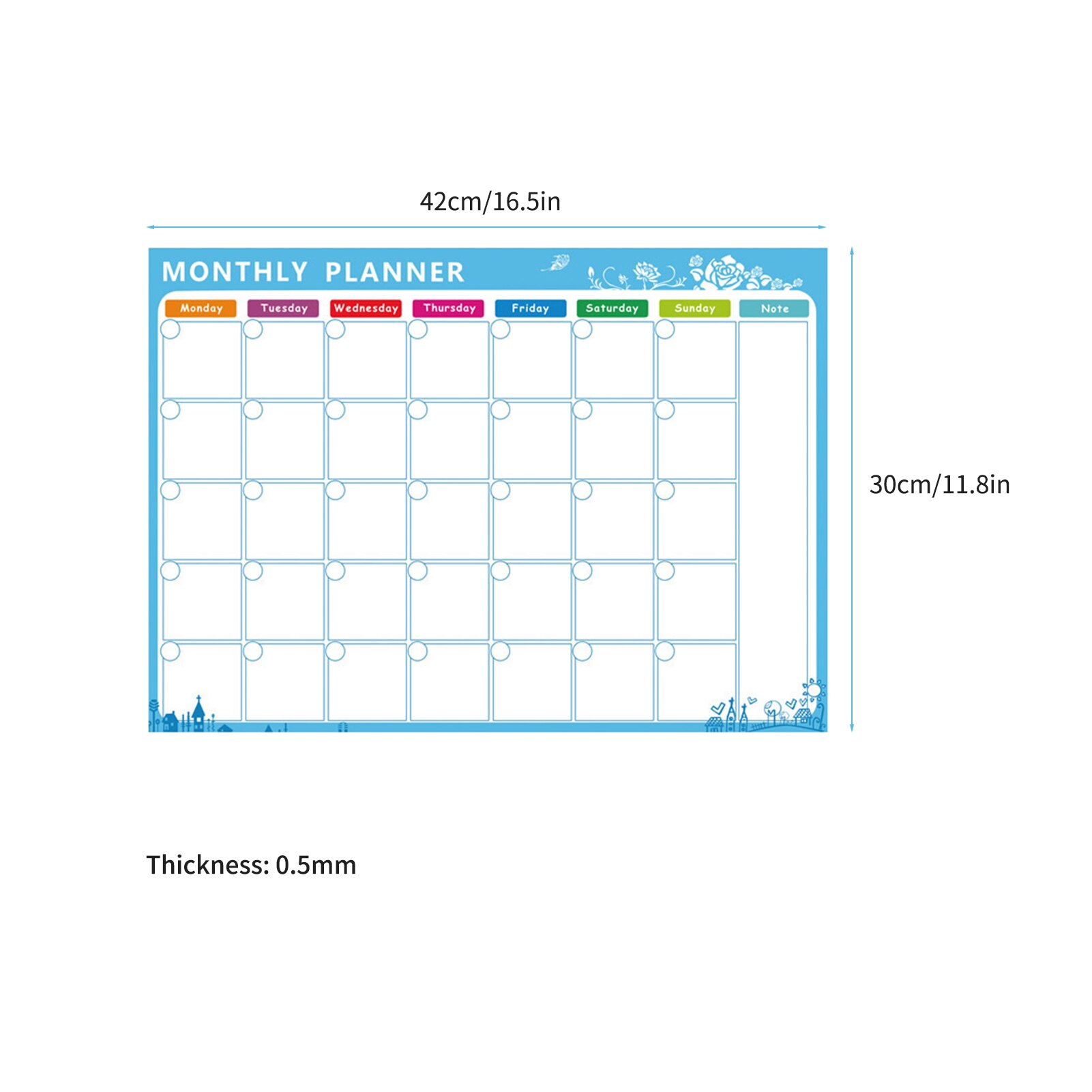 Magnetische Trockenen Löschen Kalender Whiteboard Kühlschrank Magnet flexibel Täglichen Nachricht Aufkleber mit 3 Bord Stift 1 Radiergummi A3 16.5*11,8 in