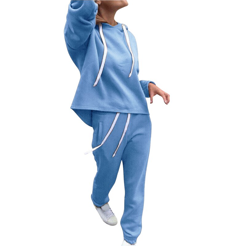 Vertvie Frauen Lange Hosen Trainingsanzug einstellen 2 Stück Langarm zur Seite fahren Outfits Solide Sweatshirt Dünne Sportbekleidung: 05 / S