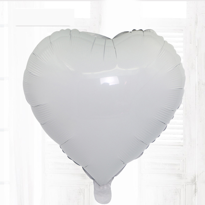 Globos románticos de boda de 18 pulgadas con forma de corazón, globo de aluminio, decoración boda inflable, de cumpleaños, globo de helio: WHITE