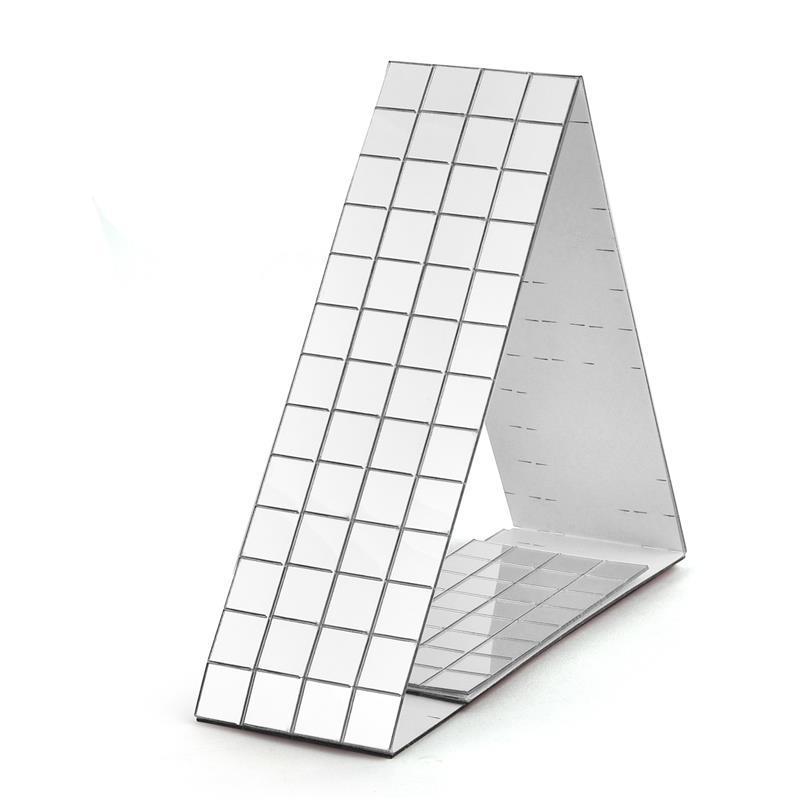 3D Self-Adhesive Real Glass Craft Mini Square Mirrors Mosaic Tiles Stickers Bathroom DIY Handmade Craft Home Decoration Making: Light Grey / 10CM*10CM