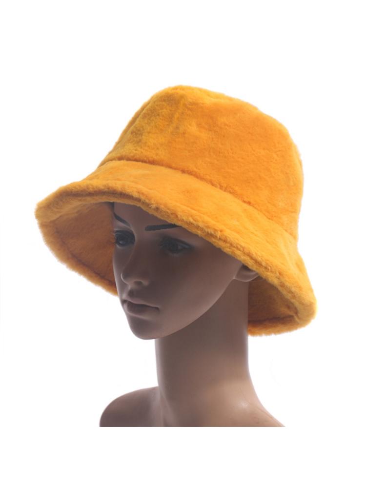 Kvinder vinter fuzzy plys bøttehat ørevarmer rund top vindtæt fisherman cap  lx9e