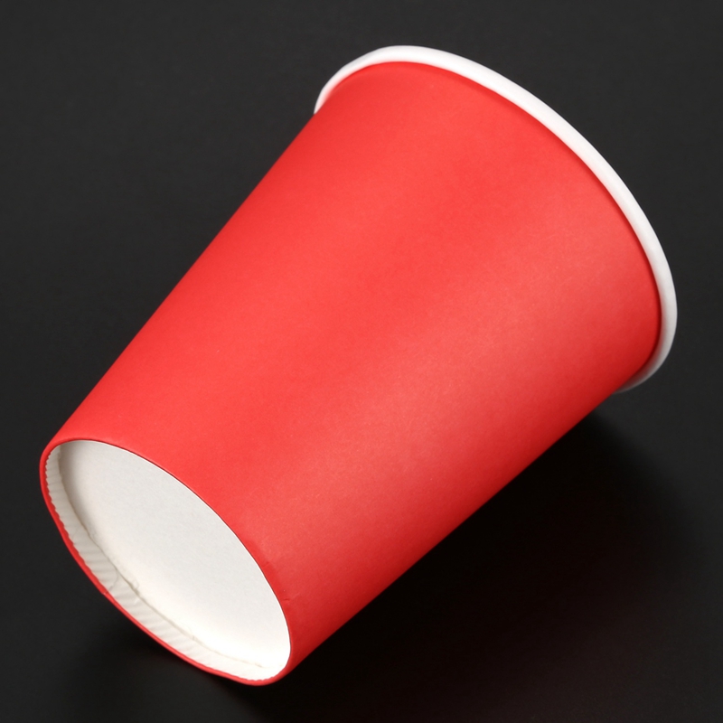 40 Paper Cups (9 Oz)-Plain Effen Kleuren Verjaardagsfeestje Servies Catering (Rood & Geel)