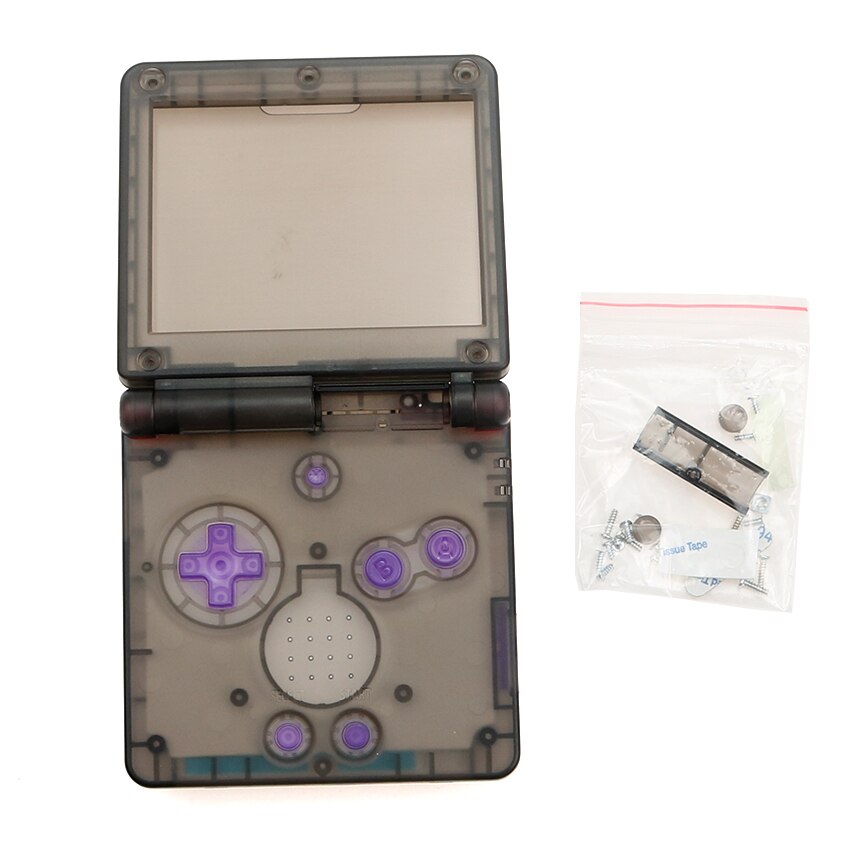 JCD 12Color Transparent Clear Color For GBA SP Replacement Housing Shell Cover Case For Nintendo GameBoy Advance SP: Clear Black