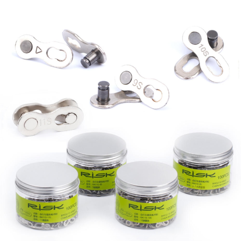 2Pcs Stainless Steel Bicycle Chain Link Connector Joints Magic Buttons Speed Quick Master Links Chain Mountain Bike Parts