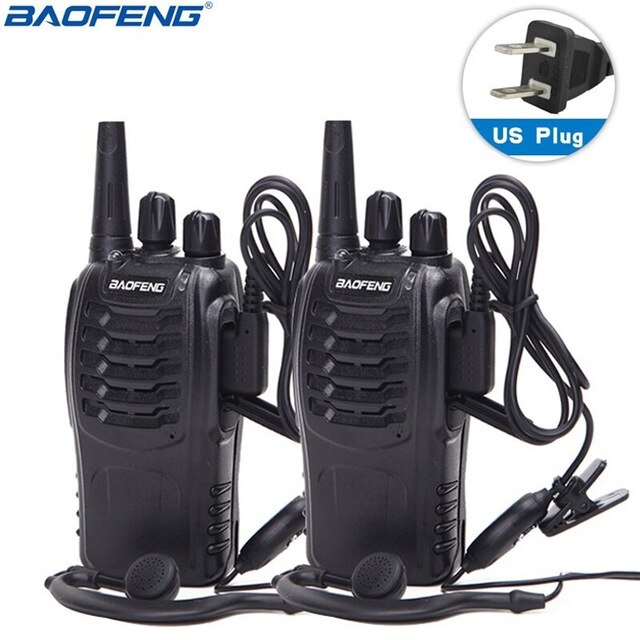 1 Of 2 Stuks Baofeng BF-888S Walkie Talkie 5W Two-Way Radio Draagbare Cb Radio Uhf 400-470Mhz 16CH Comunicador Zender Transceiv: 2pcs US Plug