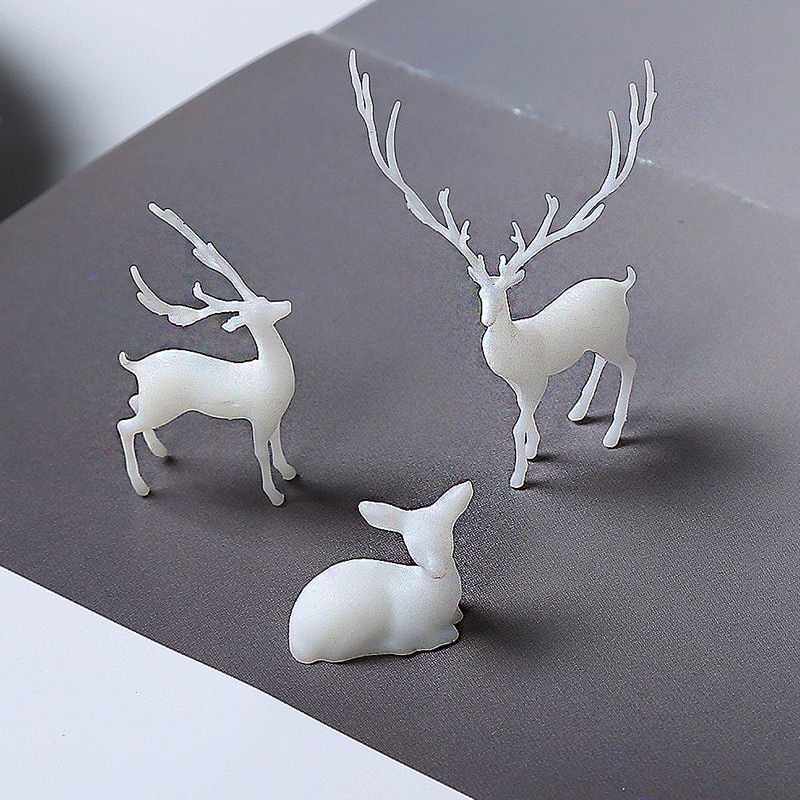 3D Deer Resin Inclusion Miniature Animal Embellishment Resin Jewelry DIY Resin Terrarium Fairy Garden Making Resin Art Supplies