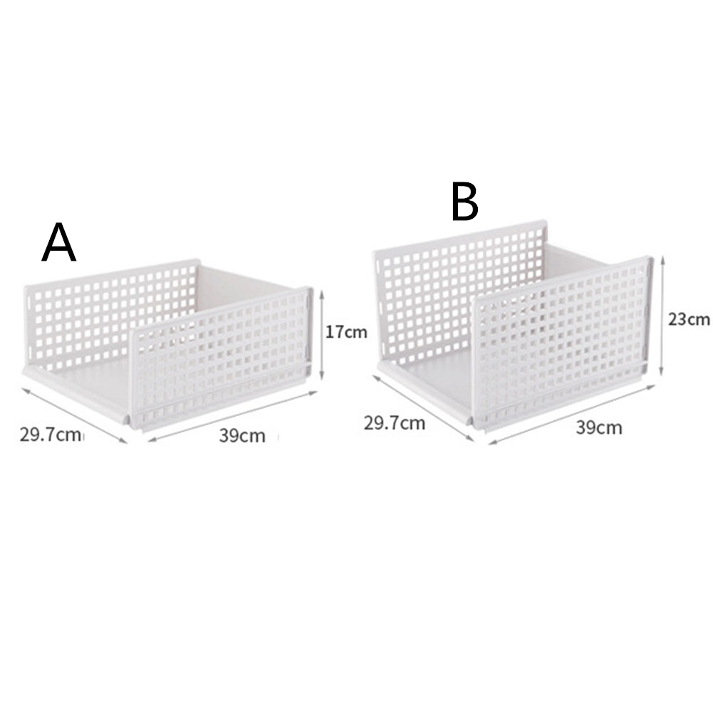 Plastic Drawer Organizer Foldable Clothes Shelf Baskets Stackable Wardrobe Storage Box for Bedroom &amp; Bathroom Kitchen Drawer: B