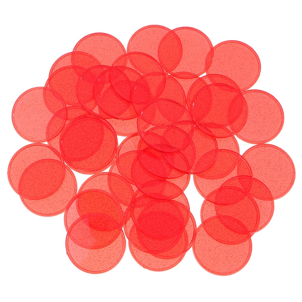 MagiDeal 40Pcs Plastic Count Bingo Chips Markers for Bingo Game Cards Party Fun Family Club Games Supplies Accessory