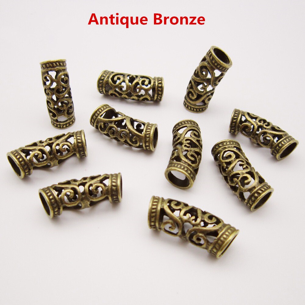 5 stuks -20 stuks antieke bronzen viking haar vlecht dread baard dreadlock kralen ringen buis accessoires ca. 7mm gaten