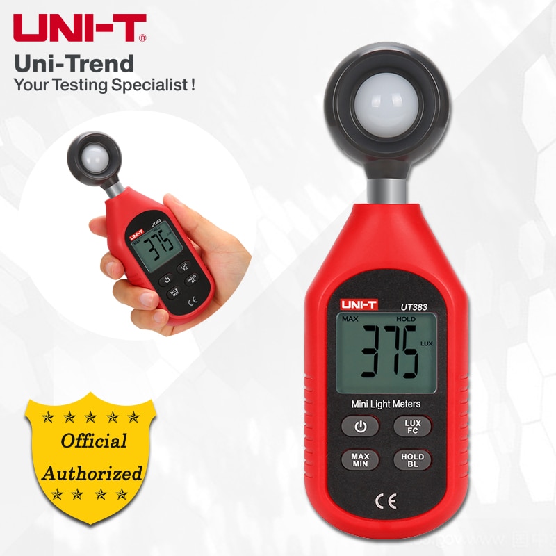 UNI-T UT383/UT383BT Mini Light Meter; Industriële/Huishoudelijke Lux Meter, LCD Backlight, Lage Batterij Indicatie