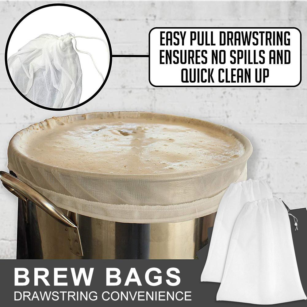 Sac filtrant sac de brassage de bière Extra grand sac à mailles fines accessoires de fabrication de vin réutilisable cordon filtre conteneur outils de cuisson