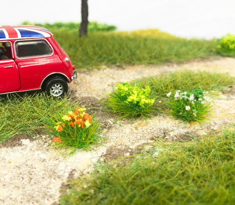 28PCS/BOX 1/35 1/48 1/72 1/87 Scale 10cm Tall Flower Cluster Yard Sence Play