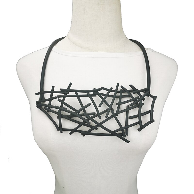 UKEBAY Handmade Strange Pendant Necklace Mesh Jewelry Women Statement Necklaces Gothic Clothes Accessories Jewellery: black