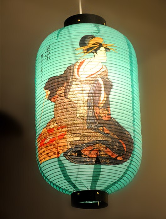 Papir lanterner japansk stil festival boligindretning tilbehør sushi butik hængende dekoration led papir lanterne kinesisk stil: F