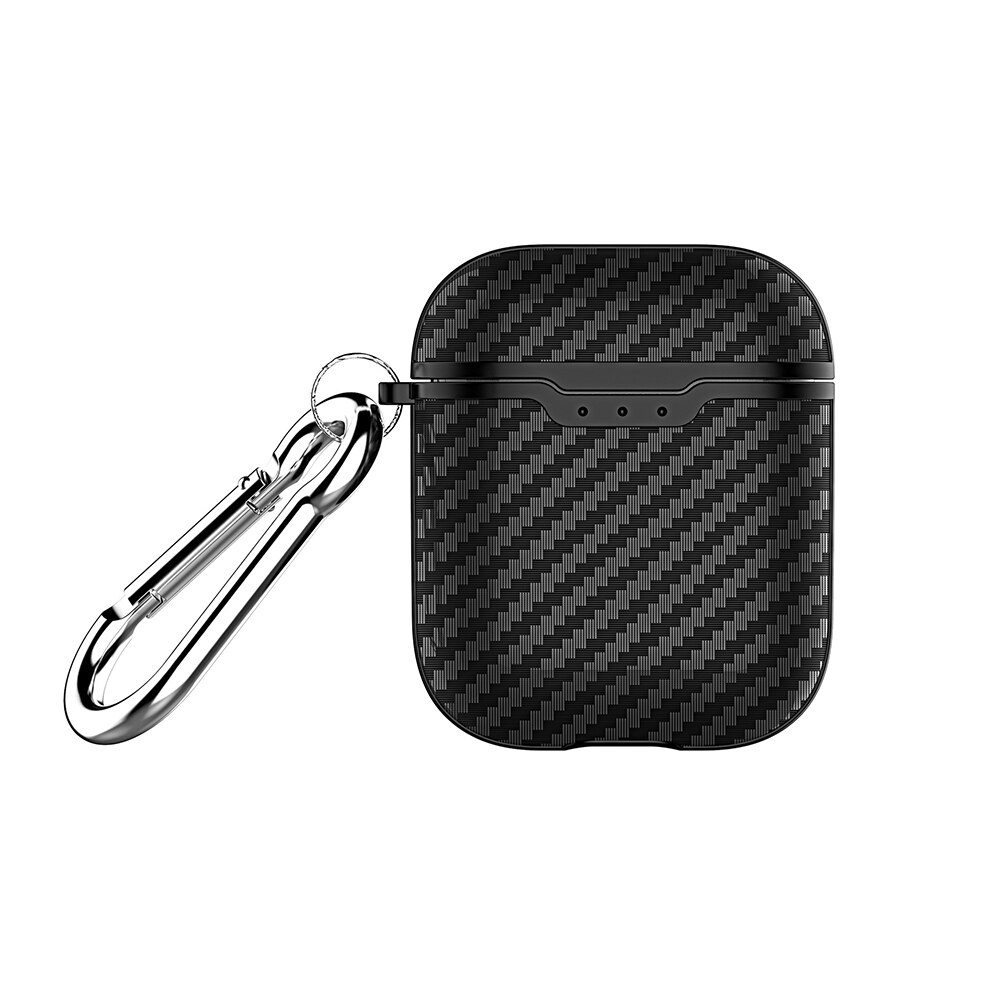 Funda protectora de fibra de carbono a prueba de polvo para AirPods 1/2, auricular Bluetooth: Blackfor AirPods 1