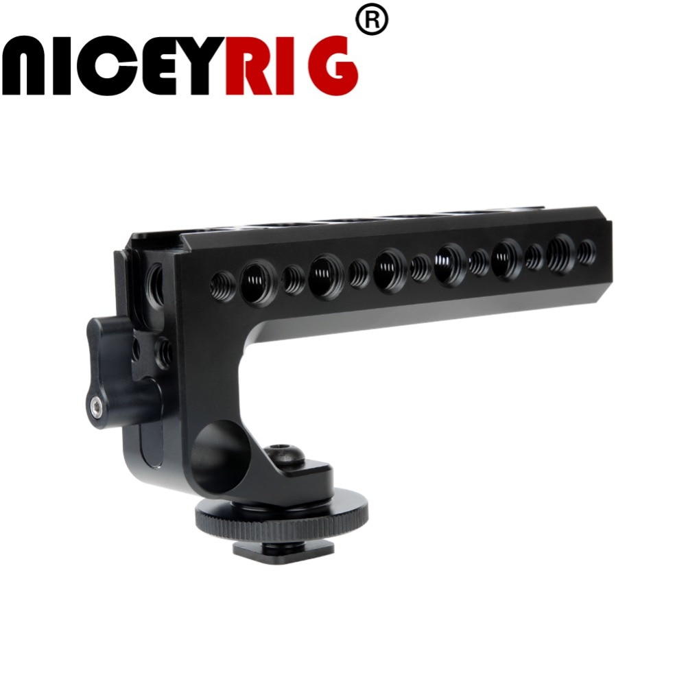 NICEYRIG Macchina Fotografica Maniglia Maniglia Superiore Formaggio Manico DSLR Cage Fotocamera Maniglia Superiore con 15 millimetri Rod Foro Scarpa Freddo Caldo scarpa 1/4 &quot;3/8&quot;