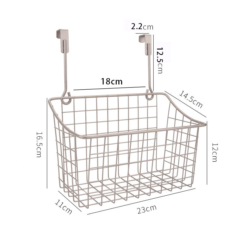 Hängen Küche Organisatoren Lagerung Körbe Metall Küche Ablauf Korb Hause Büro Lagerung Küche Bad Veranstalter Halter: Champagne Medium