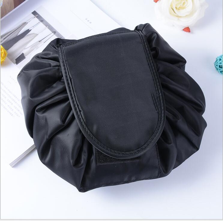 Women Travel Magic Pouch Drawstring Cosmetic Bag Organizer Lazy Make up Cases storage bag Kit Box Tools Toiletry Beauty Case: Gold