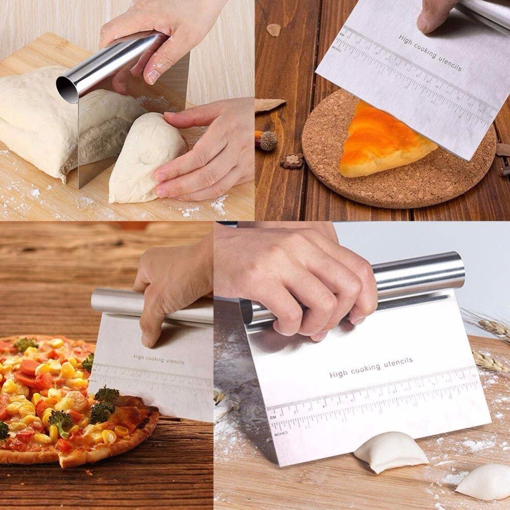 Delidge 1 pc Rvs Pizza Deegschraper Cutter Bakken Gebak Spatels Fondant Taart Decoratie Gereedschappen Keuken Accessoires